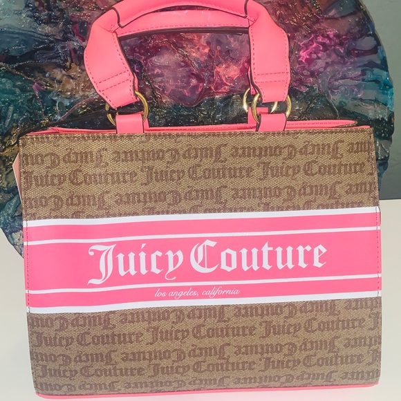 Juicy Couture Handbags - SOLD JUICY COUTURE Billboard Satchel Tote Lemonade Pink Logo NWT NEW